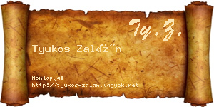 Tyukos Zalán névjegykártya